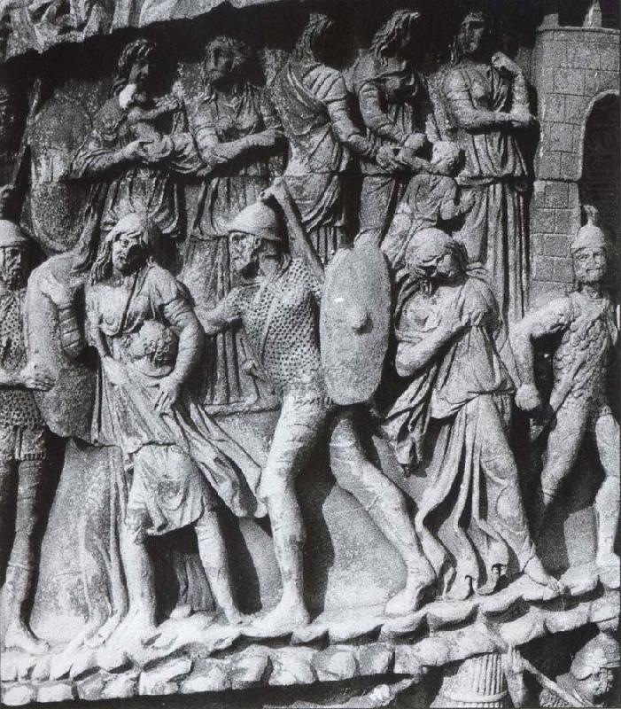 Caught Women and Children, relief at the Pillar of Marcus Aurelius. Rome, unknow artist